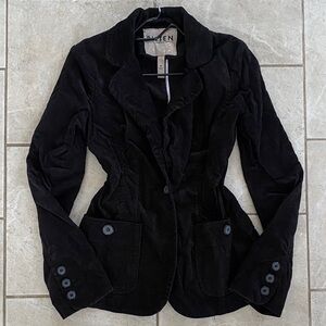 Bitten Sarah Jessica Parker Black Corduroy Blazer Jacket